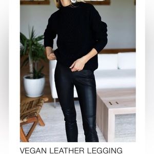 Emerson Fry black vegan faux leather leggings size xs